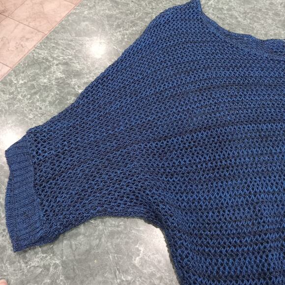 Vintage Loop 18 Open Back Open Knit Sweater Top Juniors Size 13/15 Blue 90s Y2k - Picture 5 of 10